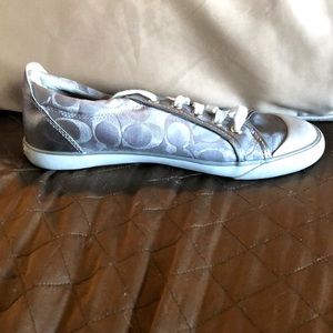 Silver Metallic Coach Sneaker 8.5
